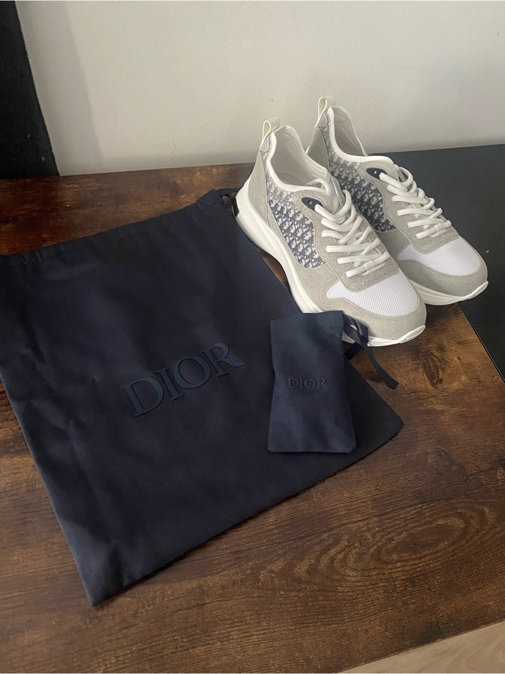 Dior B22 Oblique Beige Cream Sneakers | Designer Luxury